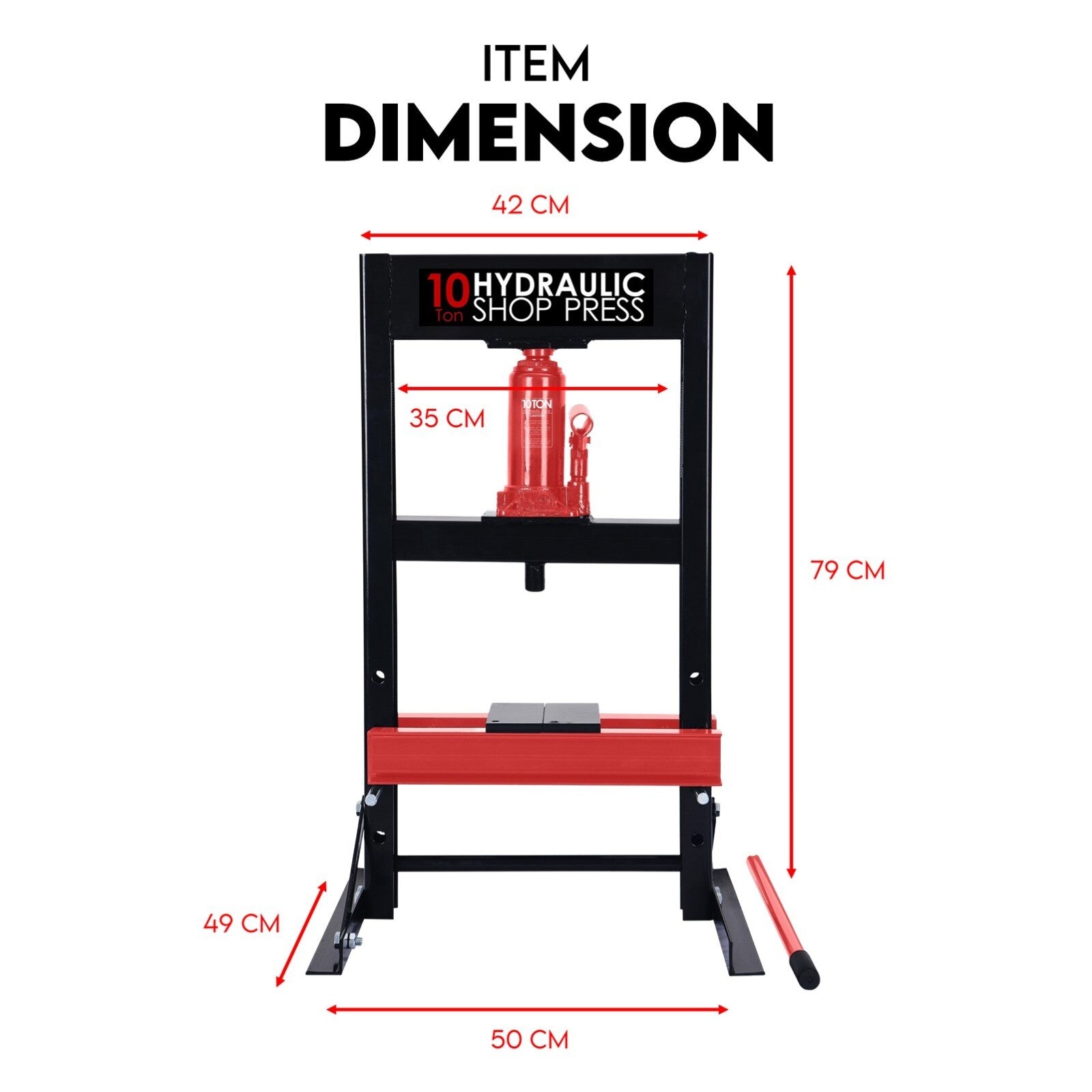 10 Ton Hydraulic Shop Press Workshop Jack Bending Stand H-Frame Tool Stand V379-10TSHPPRSS