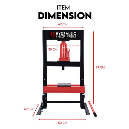 Shop Press - 10 Ton Hydraulic Standard V379-10TSHPPRSS0001