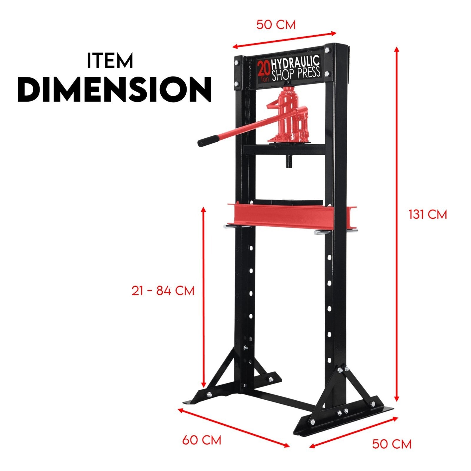 20 Ton Hydraulic Shop Press Workshop Jack Stand Bending Tool V379-20TSHOPPRS