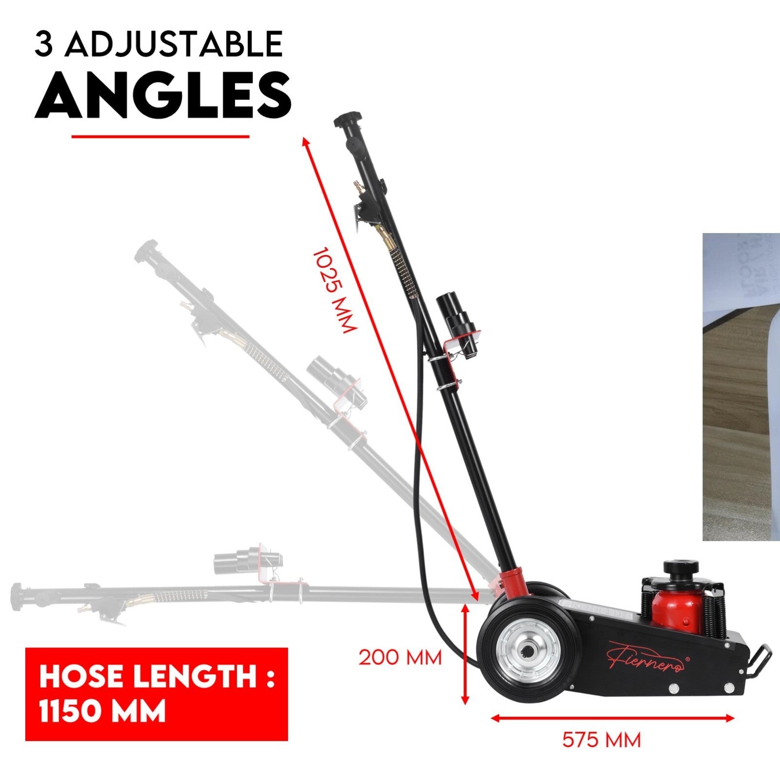 Low Profile 22 Ton Air Hydraulic Trolley Truck Jack Floor Garage Service V379-22TFLRJACK