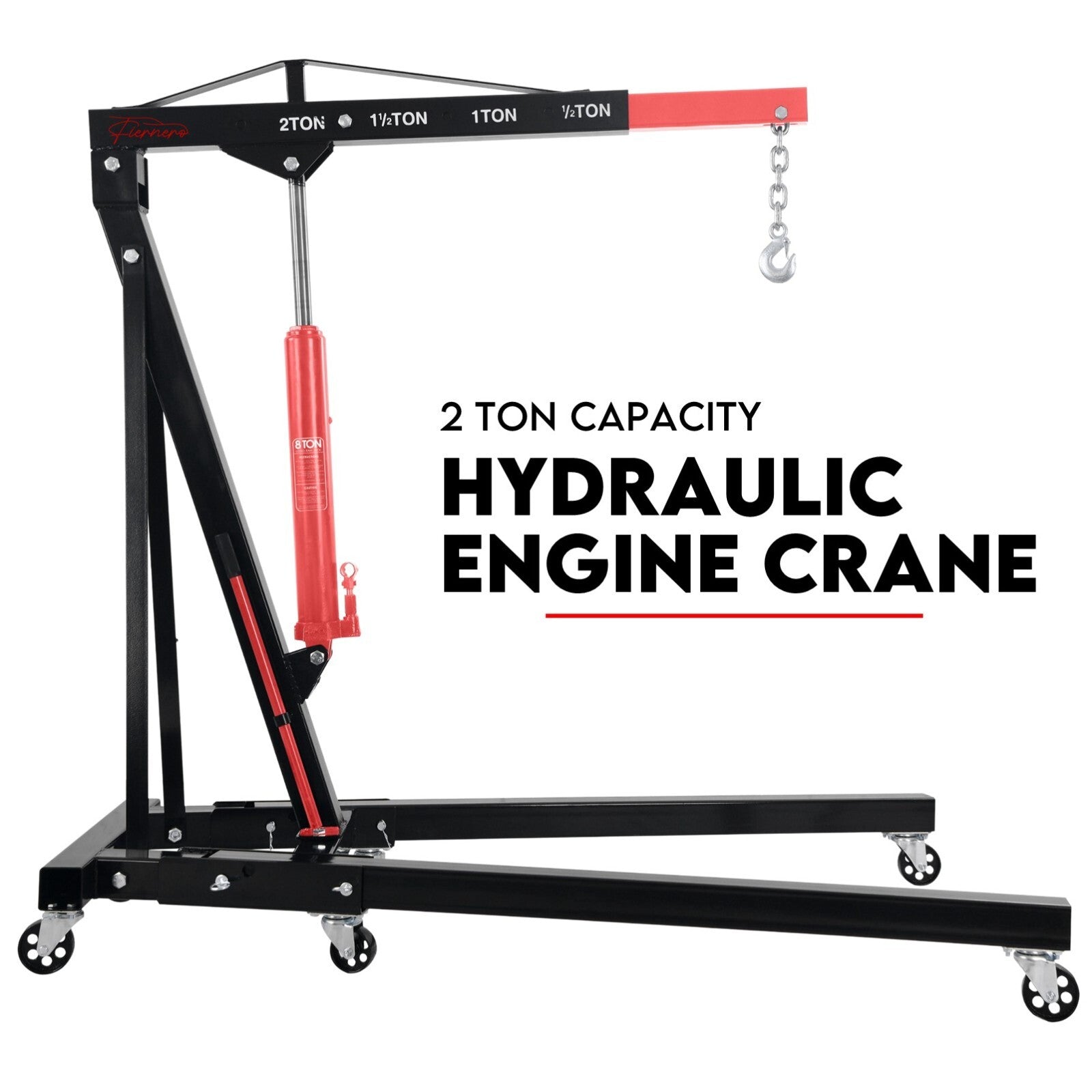 2 Ton Hydraulic Engine Crane Folding Hoist Stand Mobile Lifter Workshop Lift V379-2TFLDCRANE