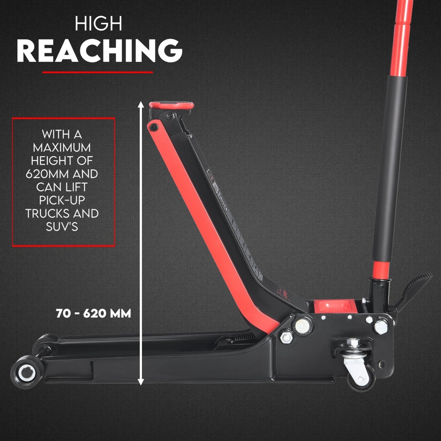 2 Ton Low Profile Trolley Jack Hydraulic Floor Car Lifter Dual Pump 70-620MM V379-2TLWPROJAC