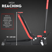 2 Ton Low Profile Trolley Jack Hydraulic Floor Car Lifter Dual Pump 70-620MM V379-2TLWPROJAC