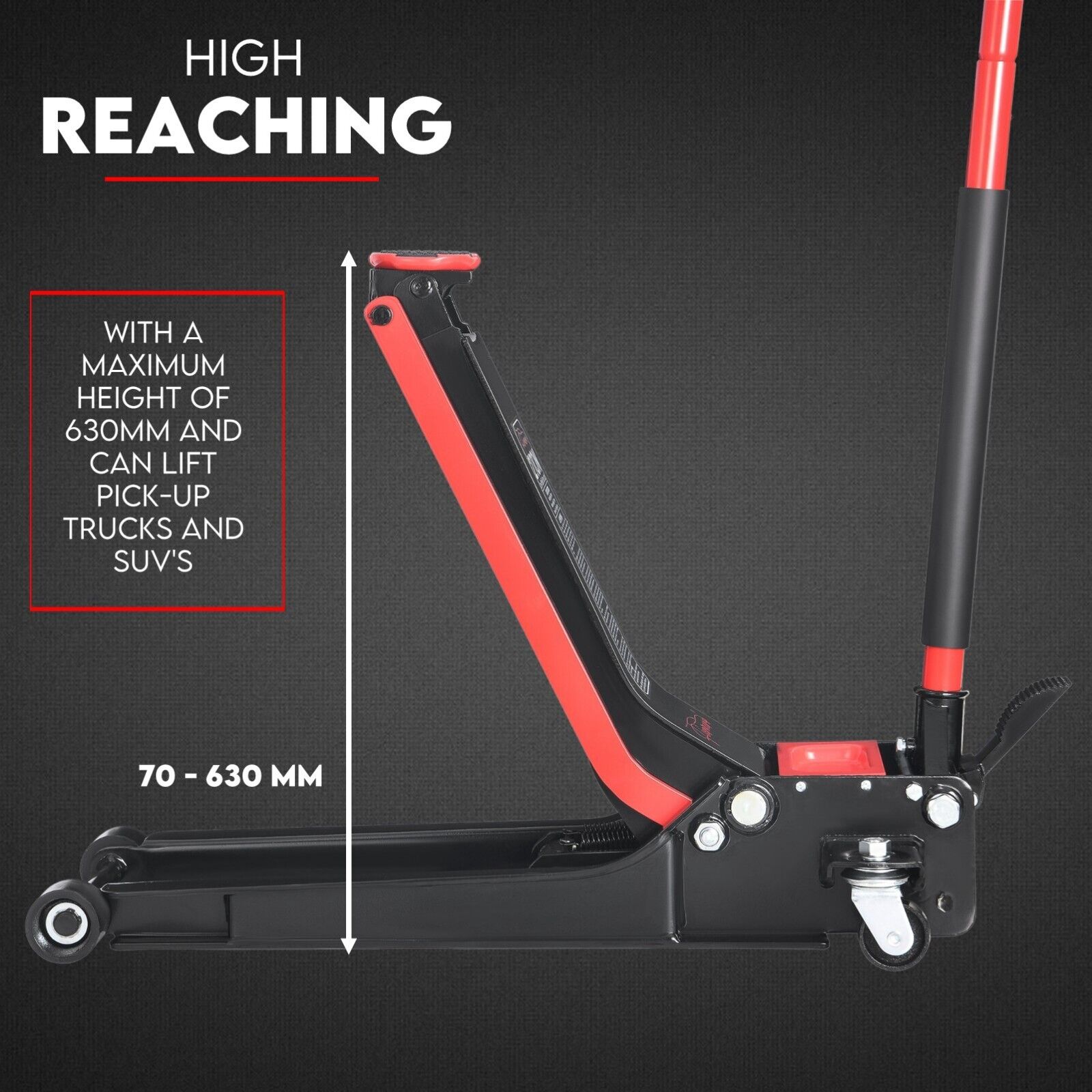 2 Ton Low Profile Trolley Jack Hydraulic Floor Car Lifter Dual Pump 70-620MM V379-2TLWPROJACK001