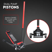 2 Ton Low Profile Trolley Jack Hydraulic Floor Car Lifter Dual Pump 70-620MM V379-2TLWPROJACK001