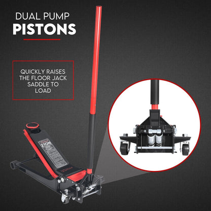 2 Ton Low Profile Trolley Jack Hydraulic Floor Car Lifter Dual Pump 70-620MM V379-2TLWPROJACK001