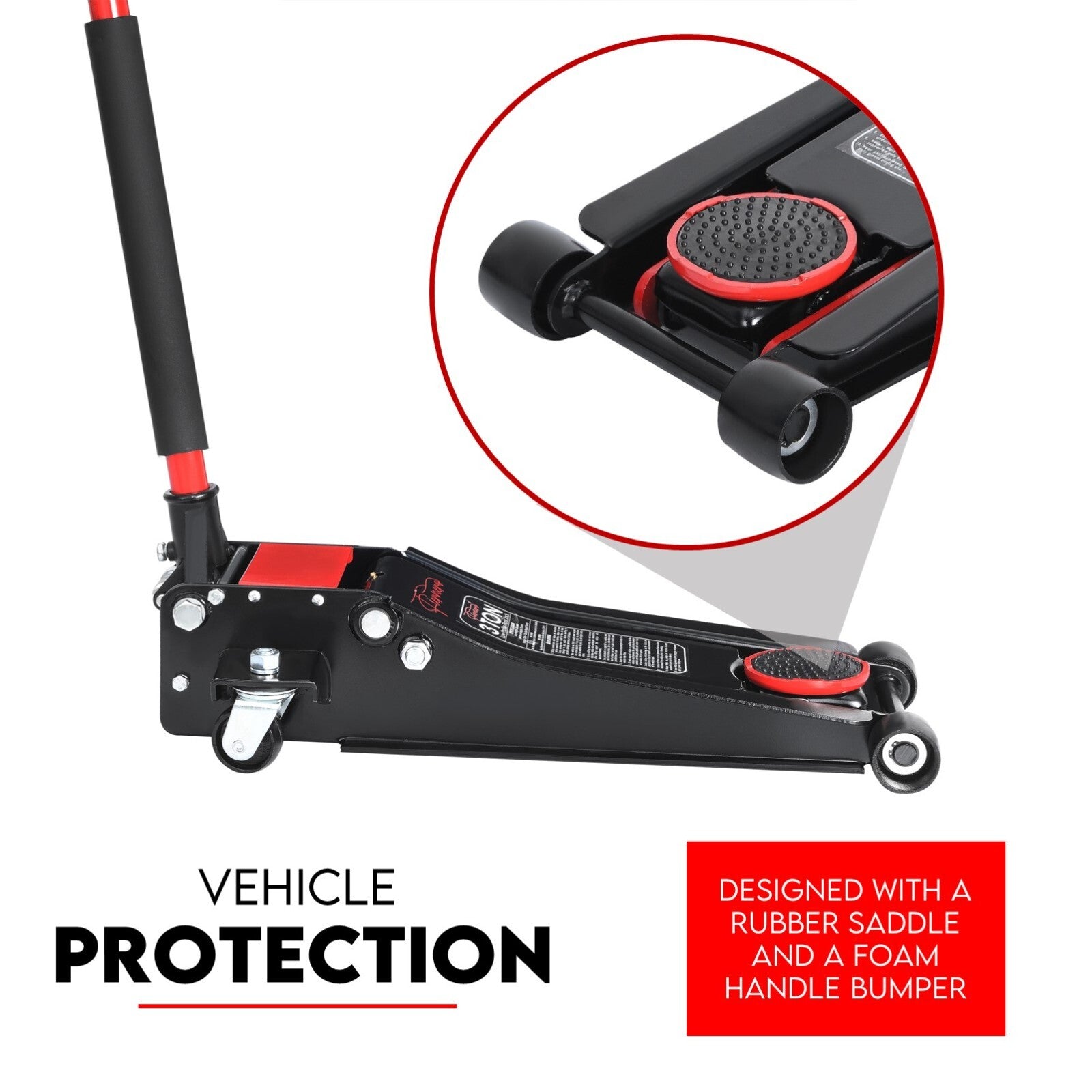 3 Ton Hydraulic Floor Jack 3T Trolley Low Profile Car Track Quick Lifting 75-500mm V379-3TLWPROJAC
