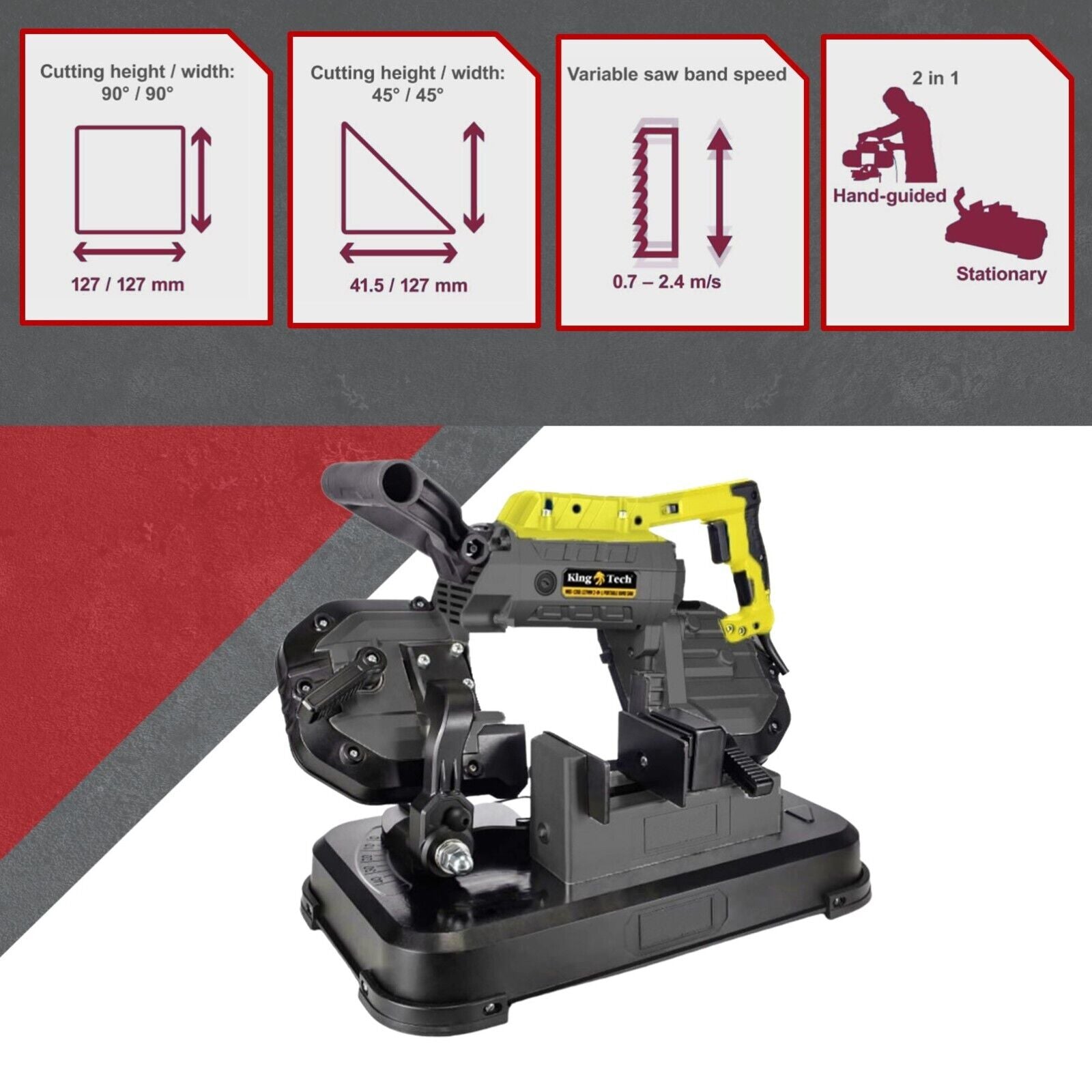 Portable Band Saw Cold Cut Metal Cut Off Chop Bandsaw 127mm V379-BANDSAW1141B01