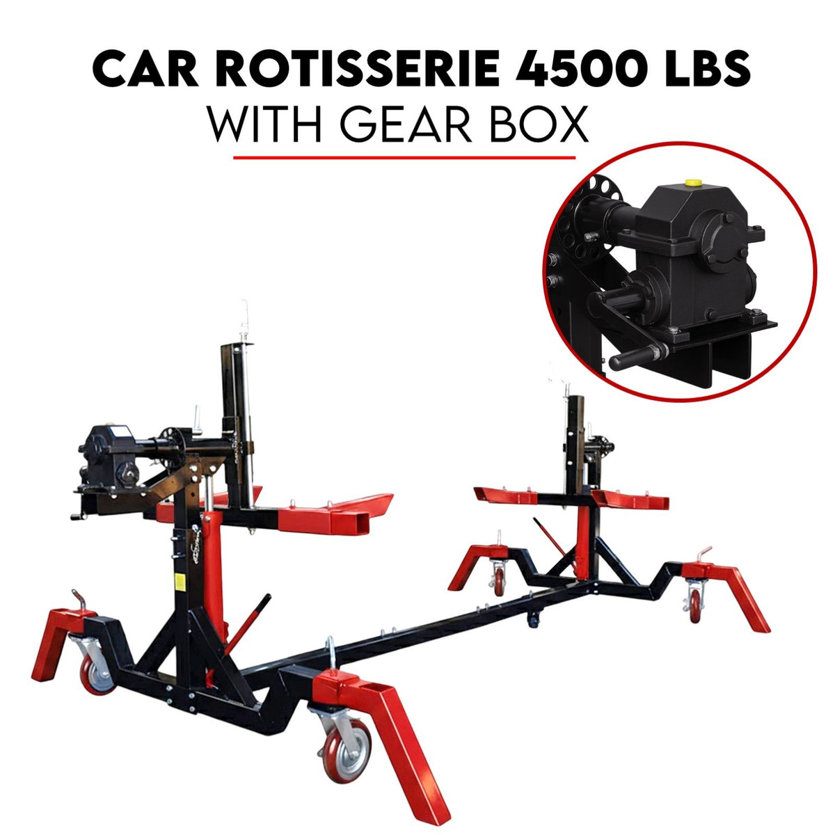 Car Rotisserie 4500LBS Gear Box Driver Rotation Auto Body Repair Restoration V379-CARGEAR001