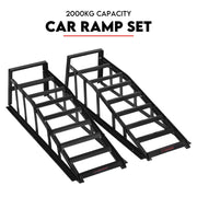 Heavy Duty Car Ramp Set 2000kg Low Profile Car Service Ramps 2x V379-CARRAMPPAI