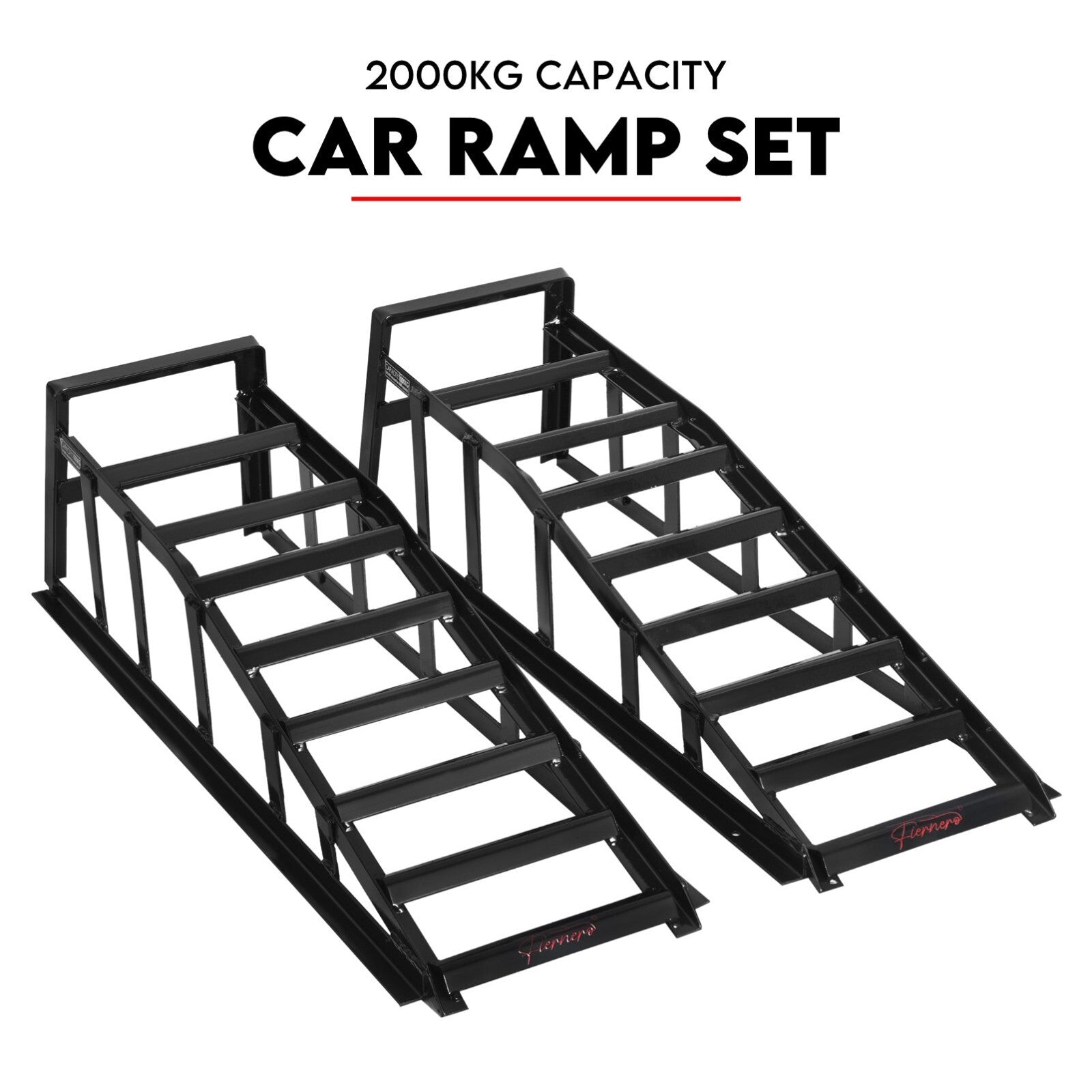 Heavy Duty Car Ramp Set 2000kg Low Profile Car Service Ramps 2x V379-CARRAMPPAI