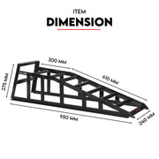 Heavy Duty Car Ramp Set 2000kg Low Profile Car Service Ramps 2x V379-CARRAMPPAI