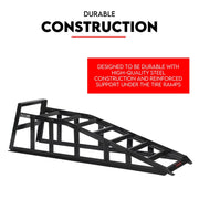 Heavy Duty Car Ramp Set 2000kg Low Profile Car Service Ramps 2x V379-CARRAMPPAI