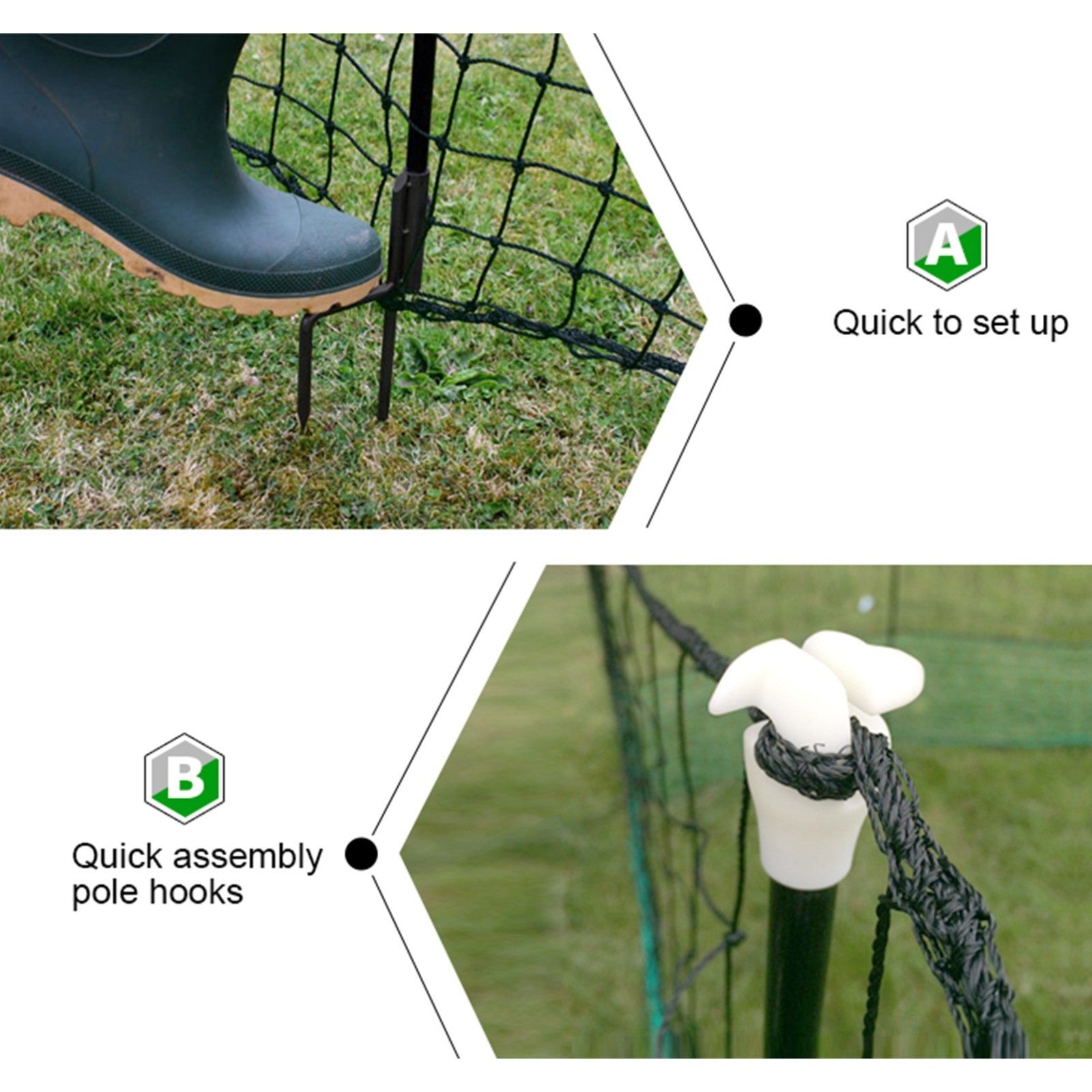 Electric Chicken Netting 60m x 115cm Green Double Prong Poultry Mesh Fence V379-CHICKNET60