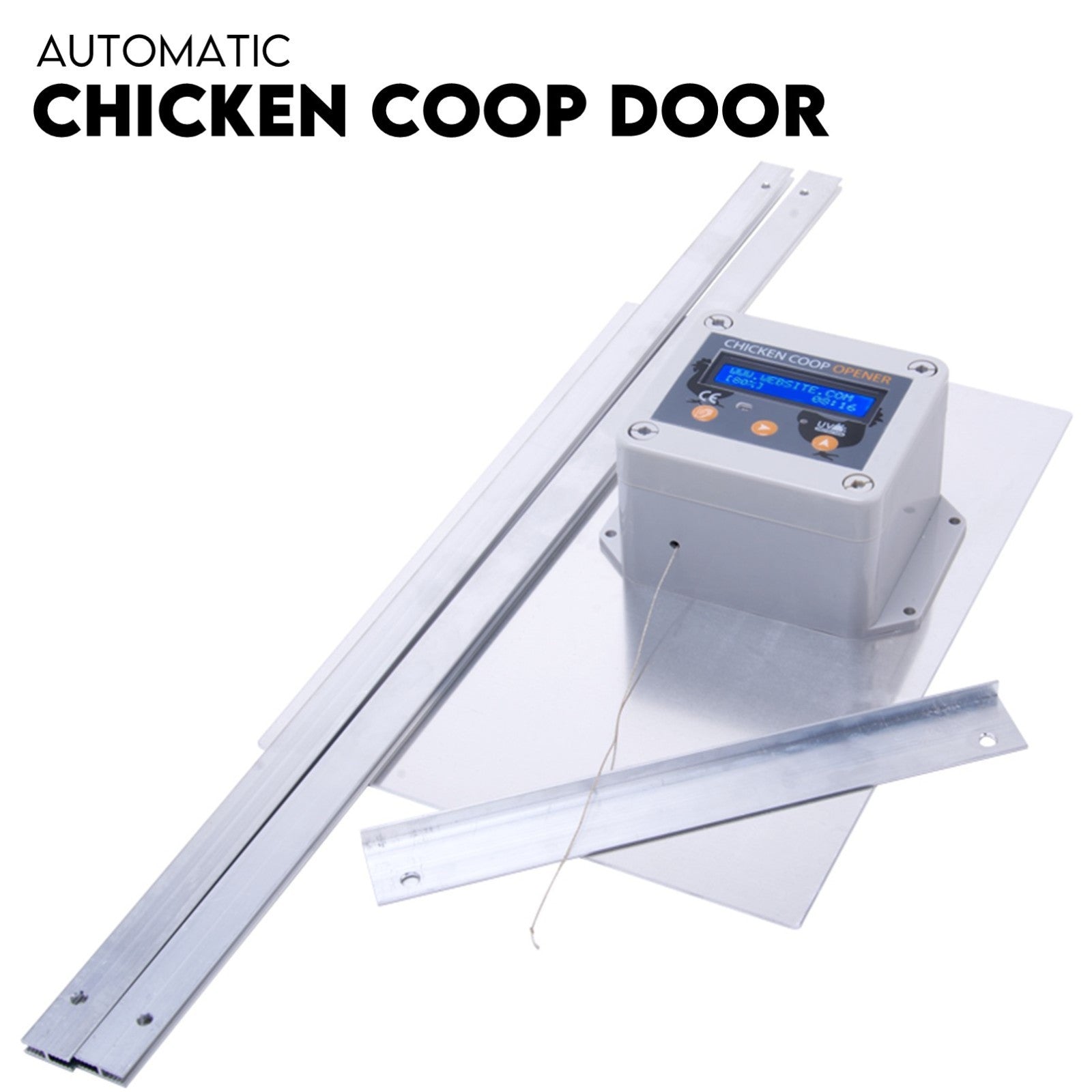 Automatic Chicken Coop Door Opener Cage Closer Timer and Light Sensor V379-CHKNCOOP02