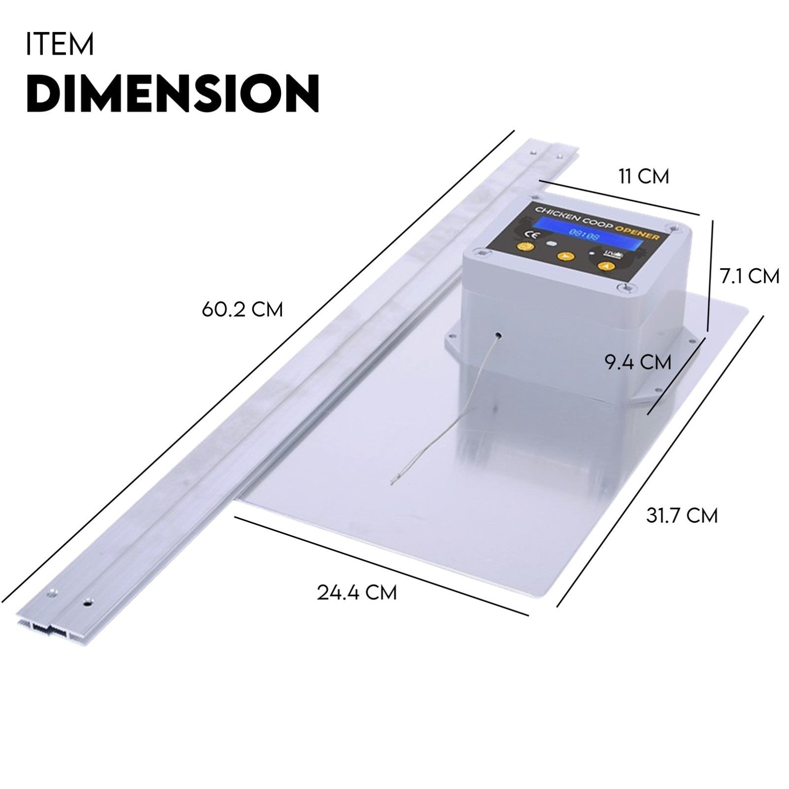 Automatic Chicken Coop Door Opener Cage Closer Timer and Light Sensor V379-CHKNCOOP02