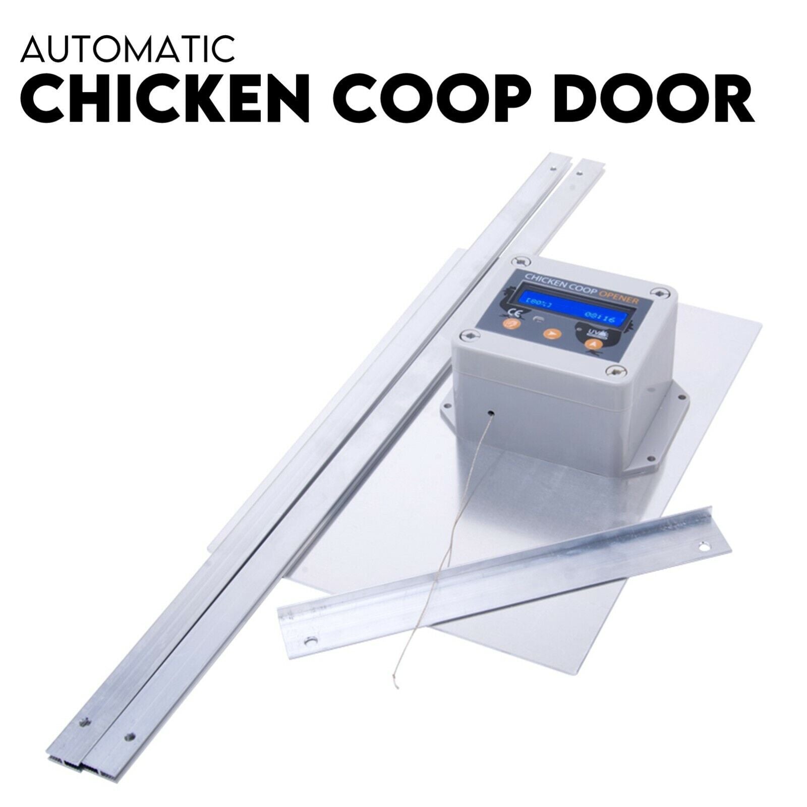 Chicken Coop Door with Digital LCD Screen to manage Timer and Sensor V379-CHKNCOOP025009