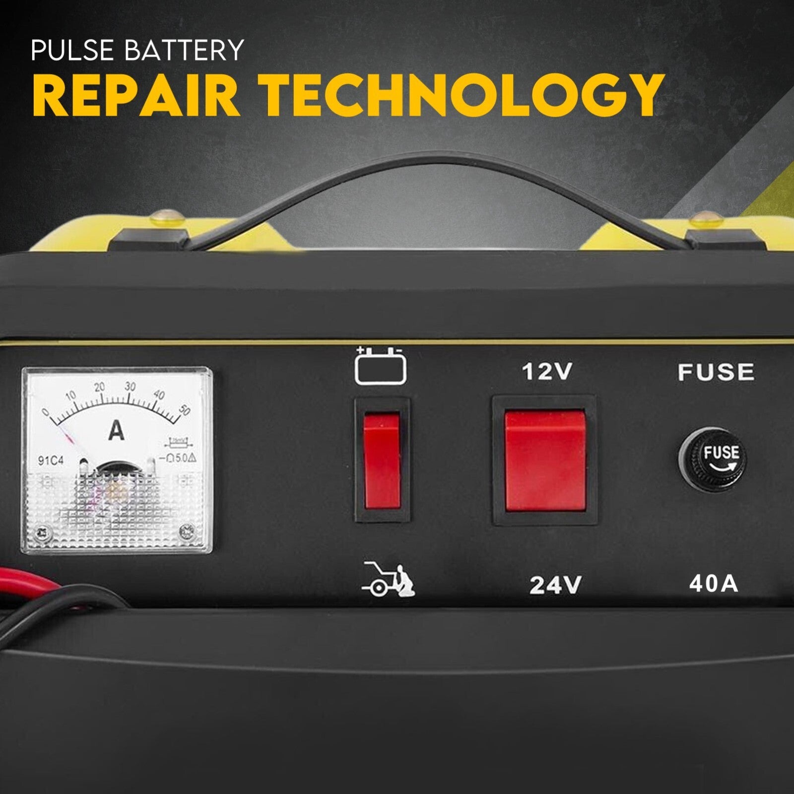 2IN1 Car Battery Charger Jump Starter 12 24V 40A ATV Boat Tractor V379-CHRGERDX25