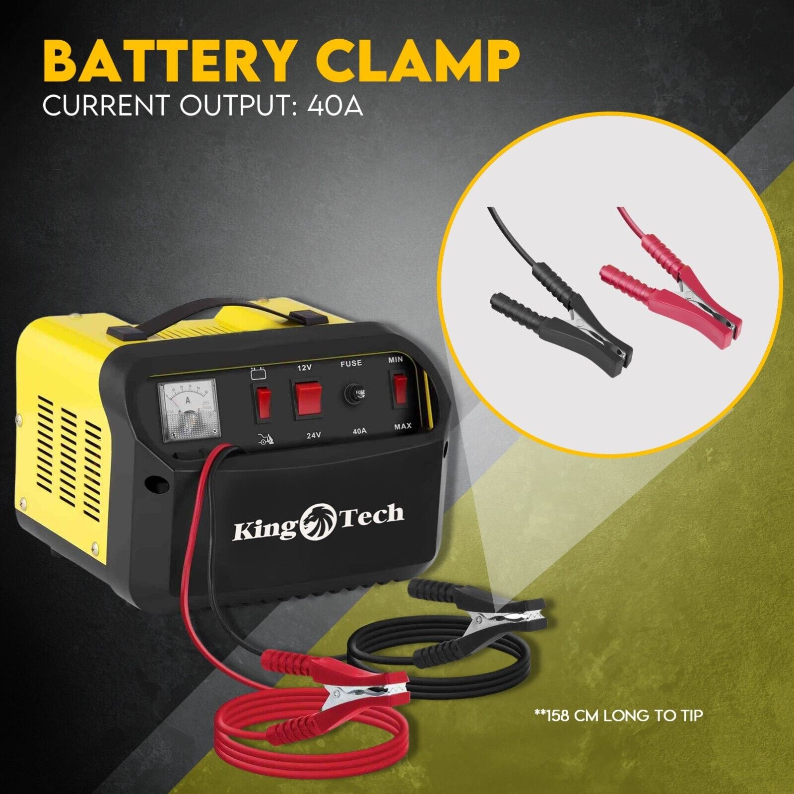 2IN1 Car Battery Charger Jump Starter 12V 24V 40A ATV Boat Tractor V379-CHRGERDX255001