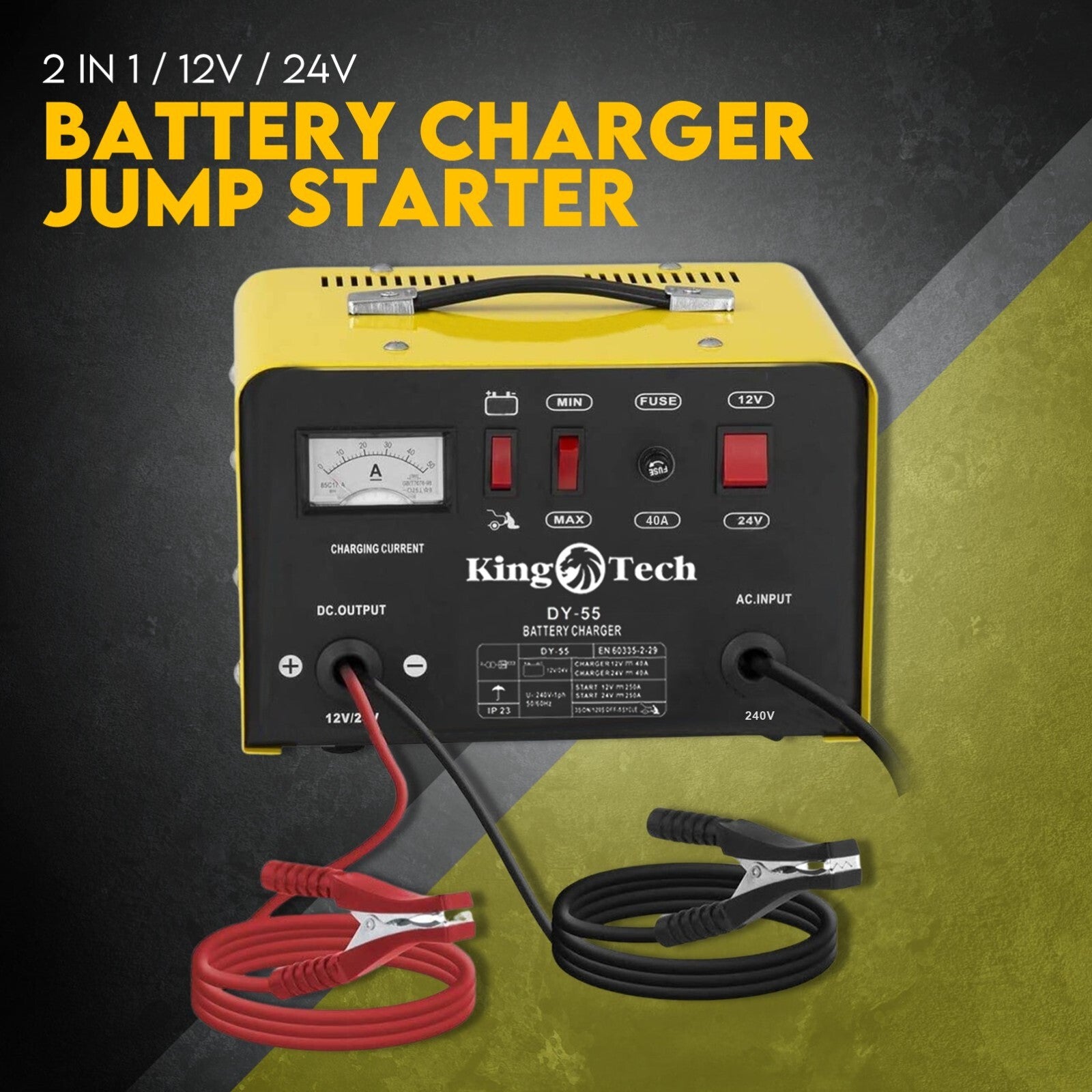 Car Battery Charger 2 in 1 40A 12V 24V For Car ATV Boat Caravan Motorcycle 2in1 V379-CHRGERDY15