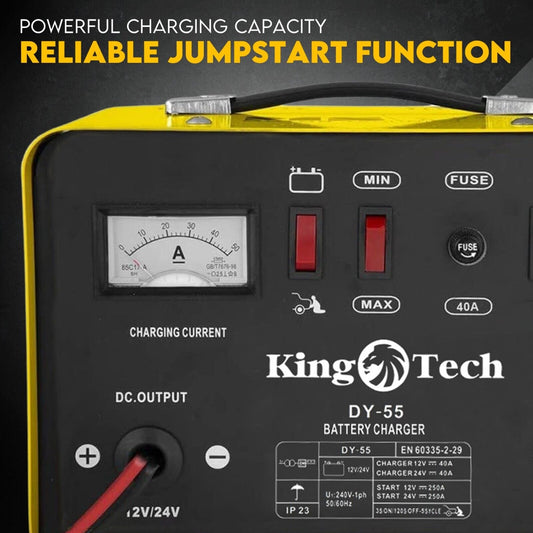 Kingtech 2in1 Battery Charger Jump Starter New Dual Heavy Duty Car Charger 40Amp V379-CHRGERDY155001