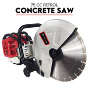 75CC Petrol Demolition Saw Concrete Cut Off Wet Demo Cutter Road Brick 350MM V379-CUTOFSAW05