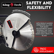 75CC Petrol Demolition Saw Concrete Cut Off Wet Demo Cutter Road Brick 350MM V379-CUTOFSAW05