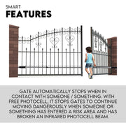 Full Solar Automatic 40W Double Swing Gate Opener Remote Keypad Control V379-DBLESOLAR0