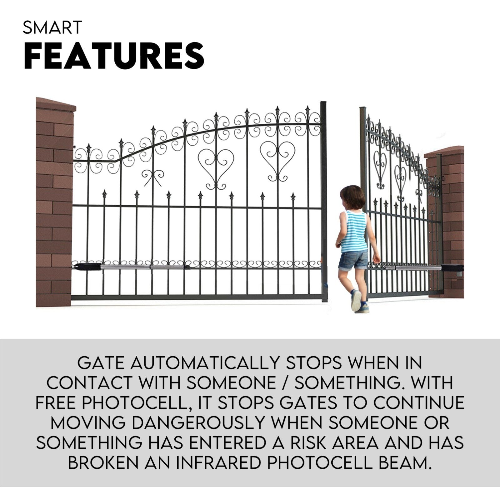 Full Solar Automatic 40W Double Swing Gate Opener Remote Keypad Control V379-DBLESOLAR0