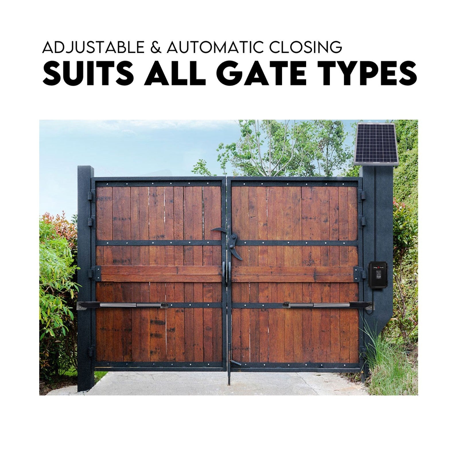 Full Solar Automatic 40W Double Swing Gate Opener Remote Keypad Control V379-DBLESOLAR0