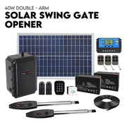 Double Swing Gate Opener Automatic Full Solar Power Kit Remote Control V379-DBLESOLARSET05