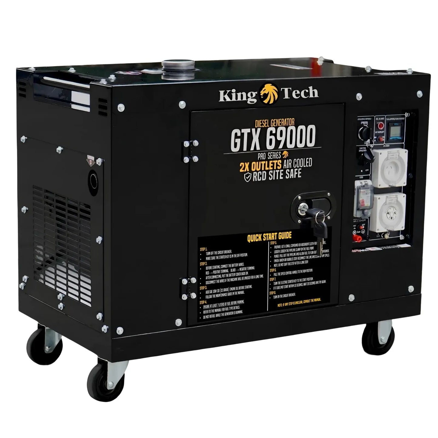KINGTECH 8.4kW Max 6kW Rated Diesel Generator Single Phase V379-DIESLGEN690001