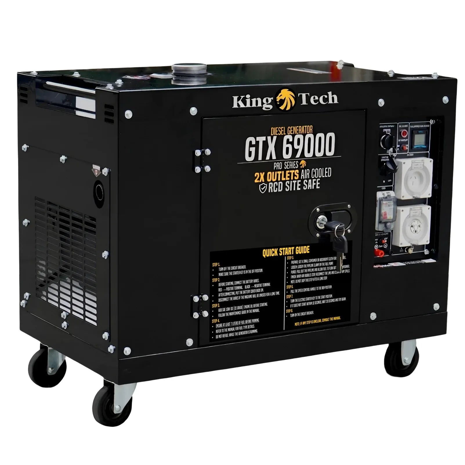 KINGTECH 8.4kW Max 6kW Rated Diesel Generator Single Phase V379-DIESLGEN690001