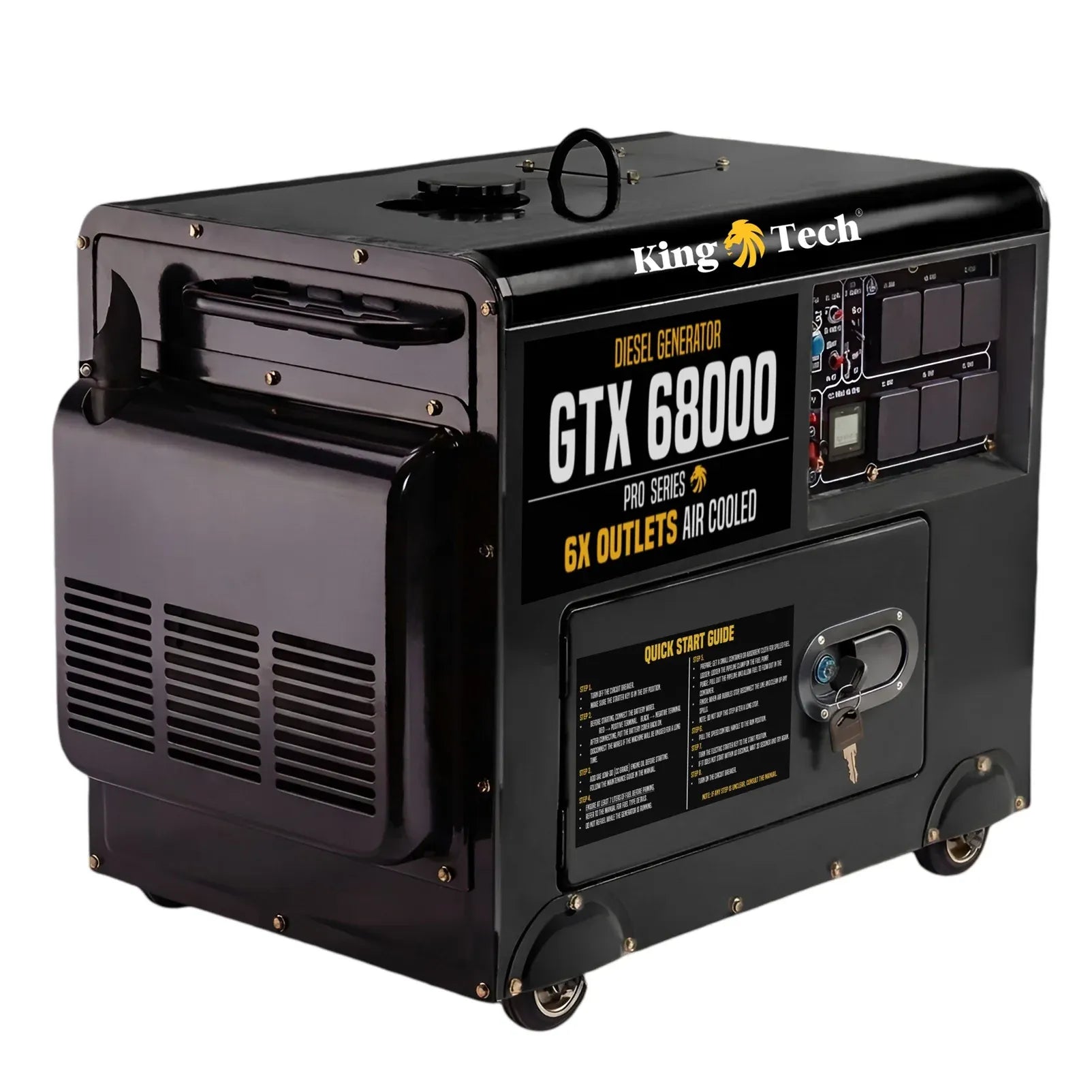 Diesel Generator Single Phase 8.4kw Rated Diesel 6kw 13hp Portable 6 outlets V379-DIESLGEN84