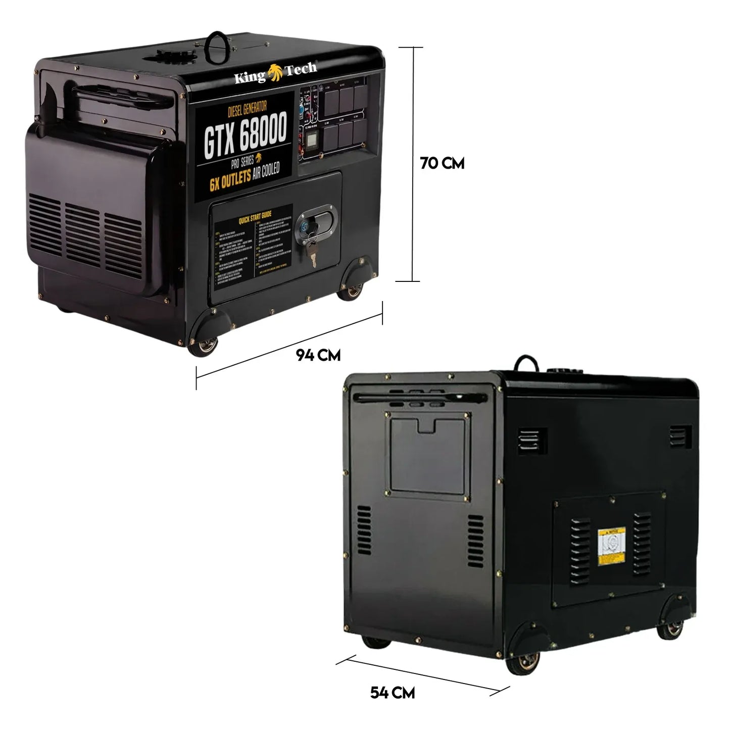 Diesel Generator Single Phase 8.4kw Rated Diesel 6kw 13hp Portable V379-DIESLGEN840005