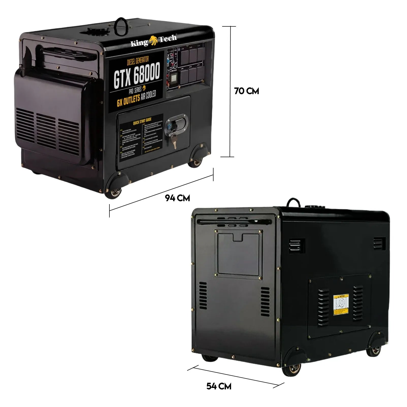 Diesel Generator Single Phase 8.4kw Rated Diesel 6kw 13hp Portable V379-DIESLGEN840005