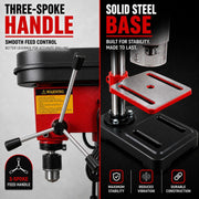King Tech 450W Drill Press Pedestal Benchtop Bench Stand Pillar 5 Variable Speed