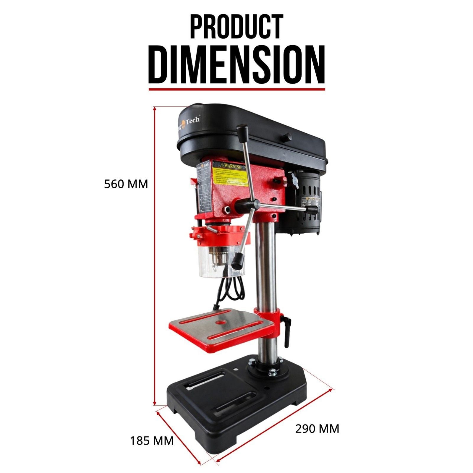 King Tech 450W Drill Press Pedestal Benchtop Bench Stand Pillar 5 Variable Speed