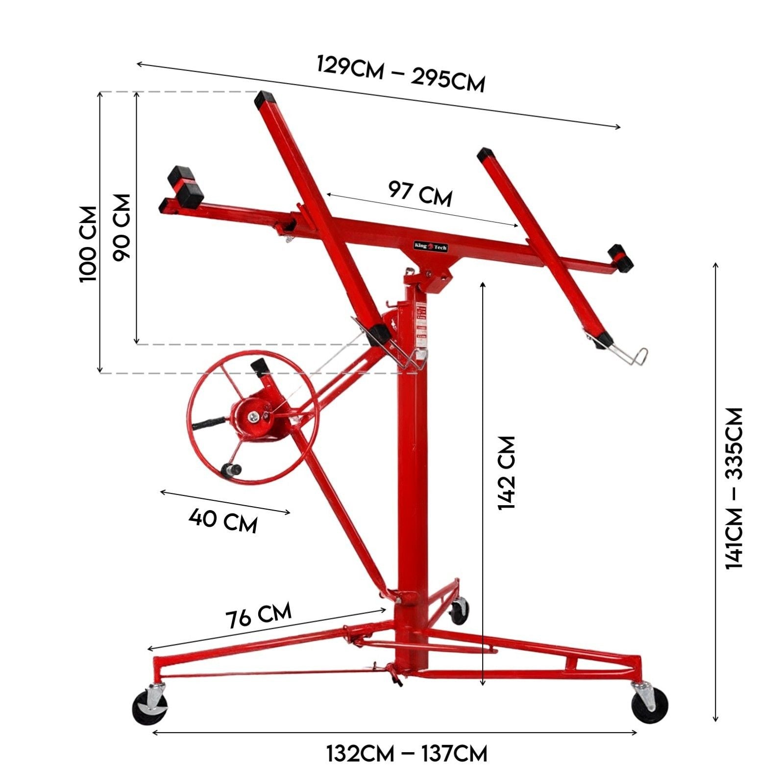 11FT Sheet Panel Lifter Plaster Drywall Panel Gyprock Plasterboard Hoist Lift V379-DRYWLLHS11