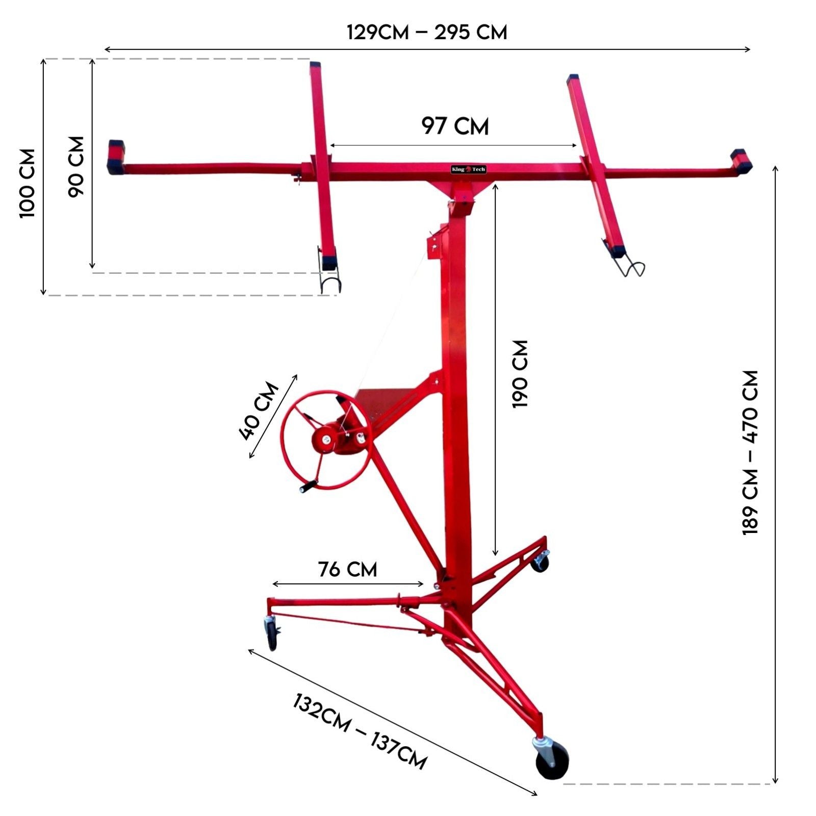 16FT Sheet Panel Lifter Plaster Drywall Panel Gyprock Plasterboard Hoist Lift V379-DRYWLLHS16