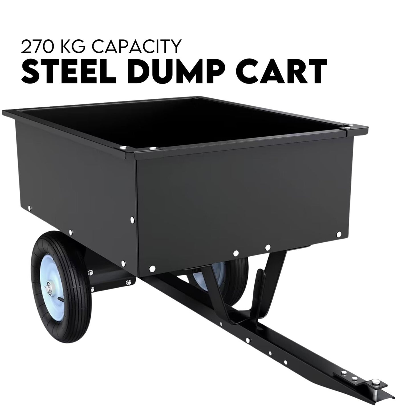 270kg Steel Dump Cart for Ride on Mower ATV Metal Garden Trailer V379-DUMPCART27