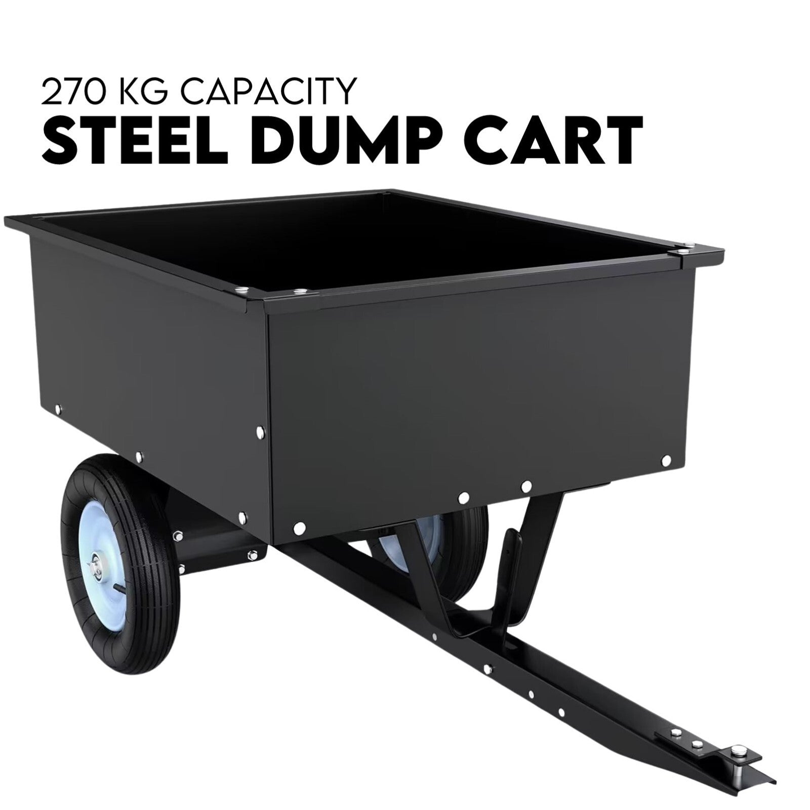 270kg Steel Dump Cart for Ride on Mower ATV Metal Garden Trailer V379-DUMPCART27