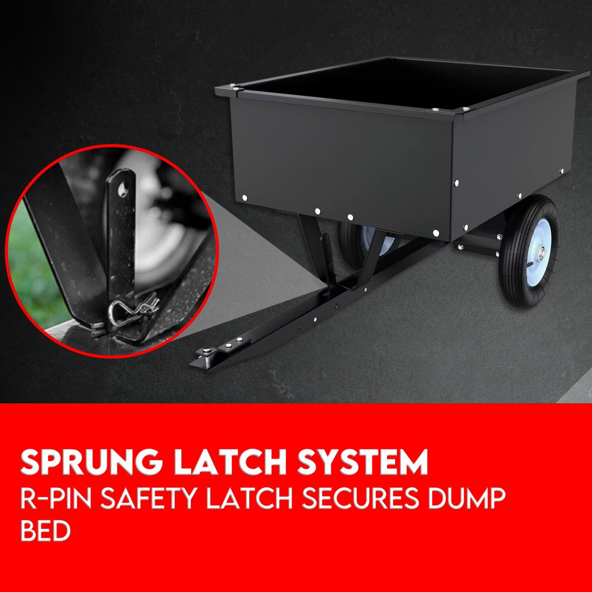 270kg Steel Dump Cart for Ride on Mower ATV Metal Garden Trailer V379-DUMPCART27