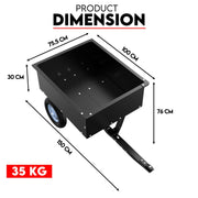 270kg Steel Dump Cart for Ride on Mower ATV Metal Garden Trailer V379-DUMPCART27