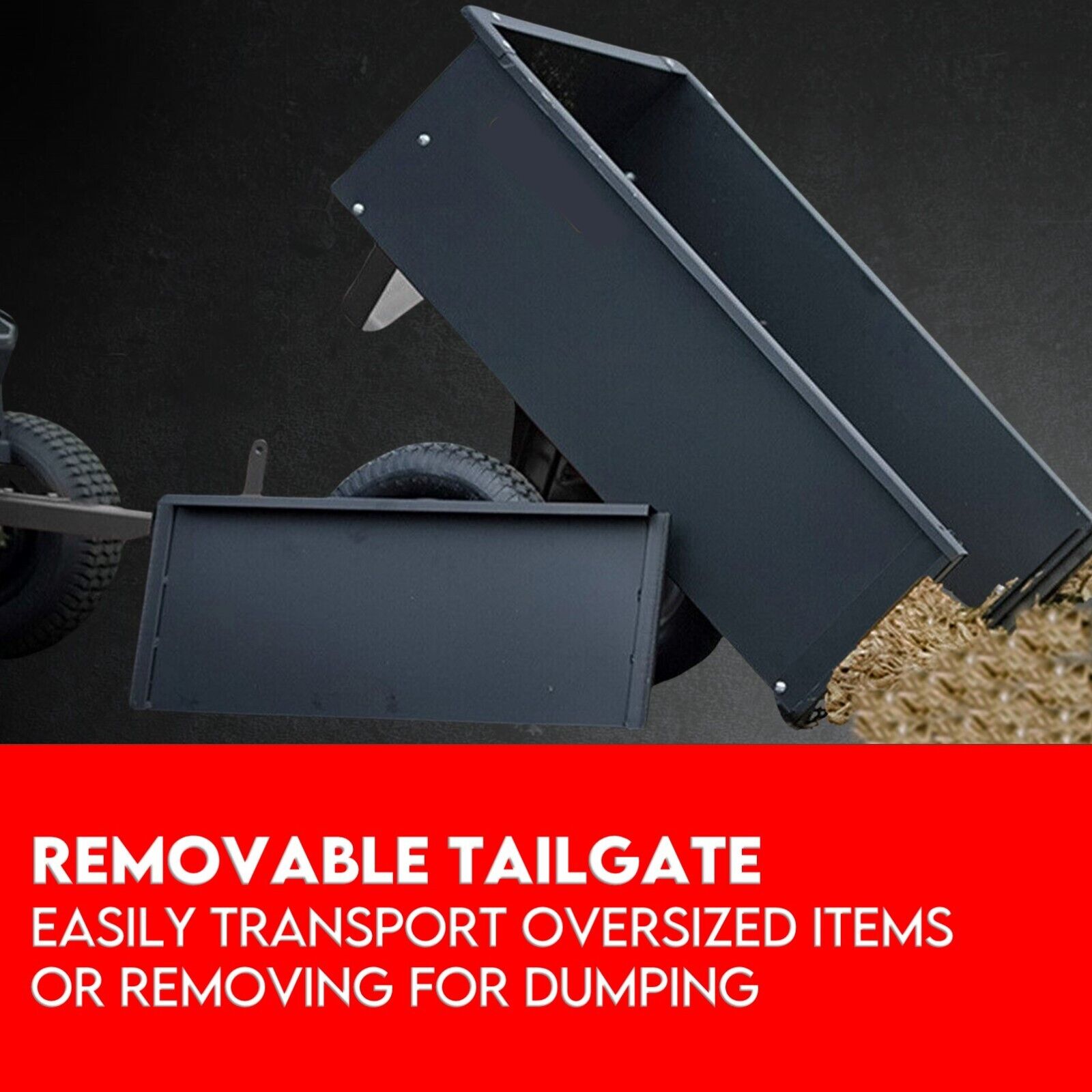 Steel Dump Cart Garden Tipping Trailer V379-DUMPCRTBLCK002