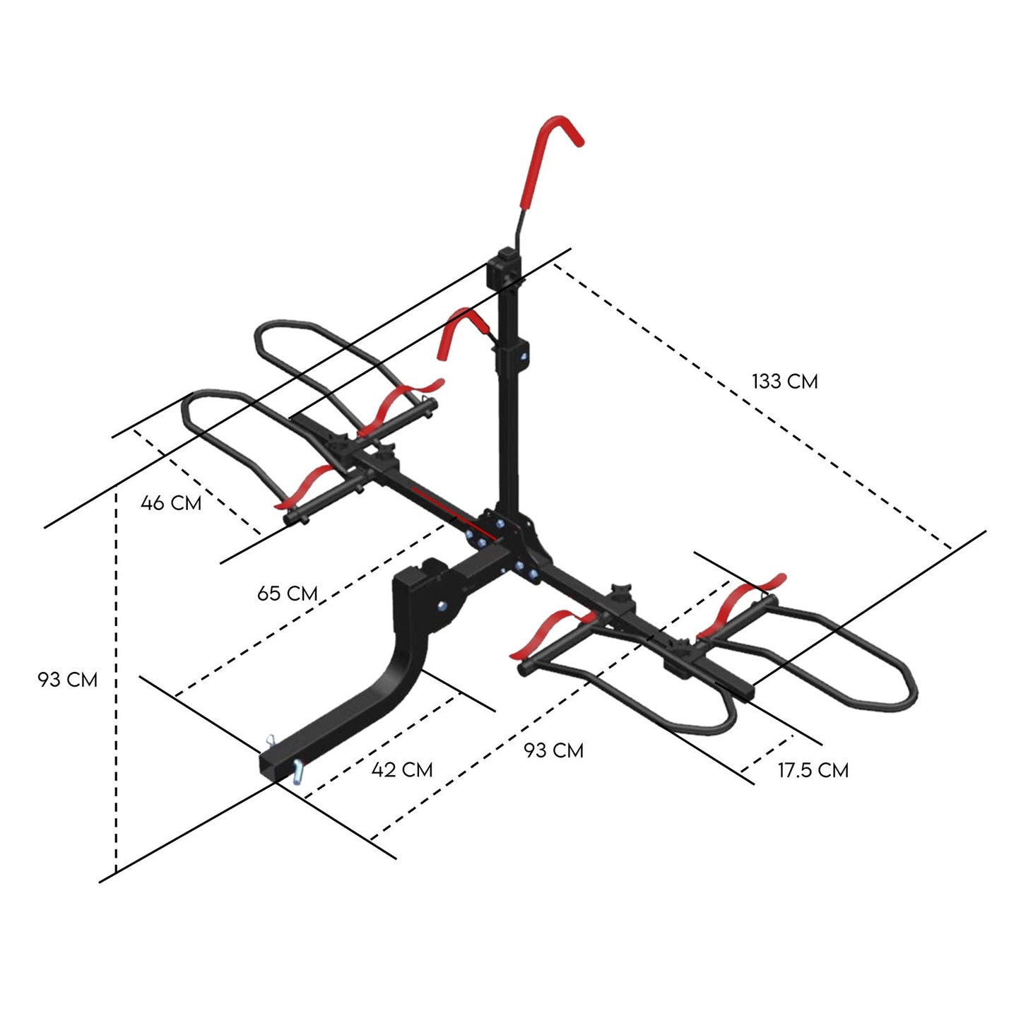 2 E Bike Platform Rack Rear Vehicle Car Carrier Bicycle Holder Hitch Receiver Foldable V379-EBKCARBC20