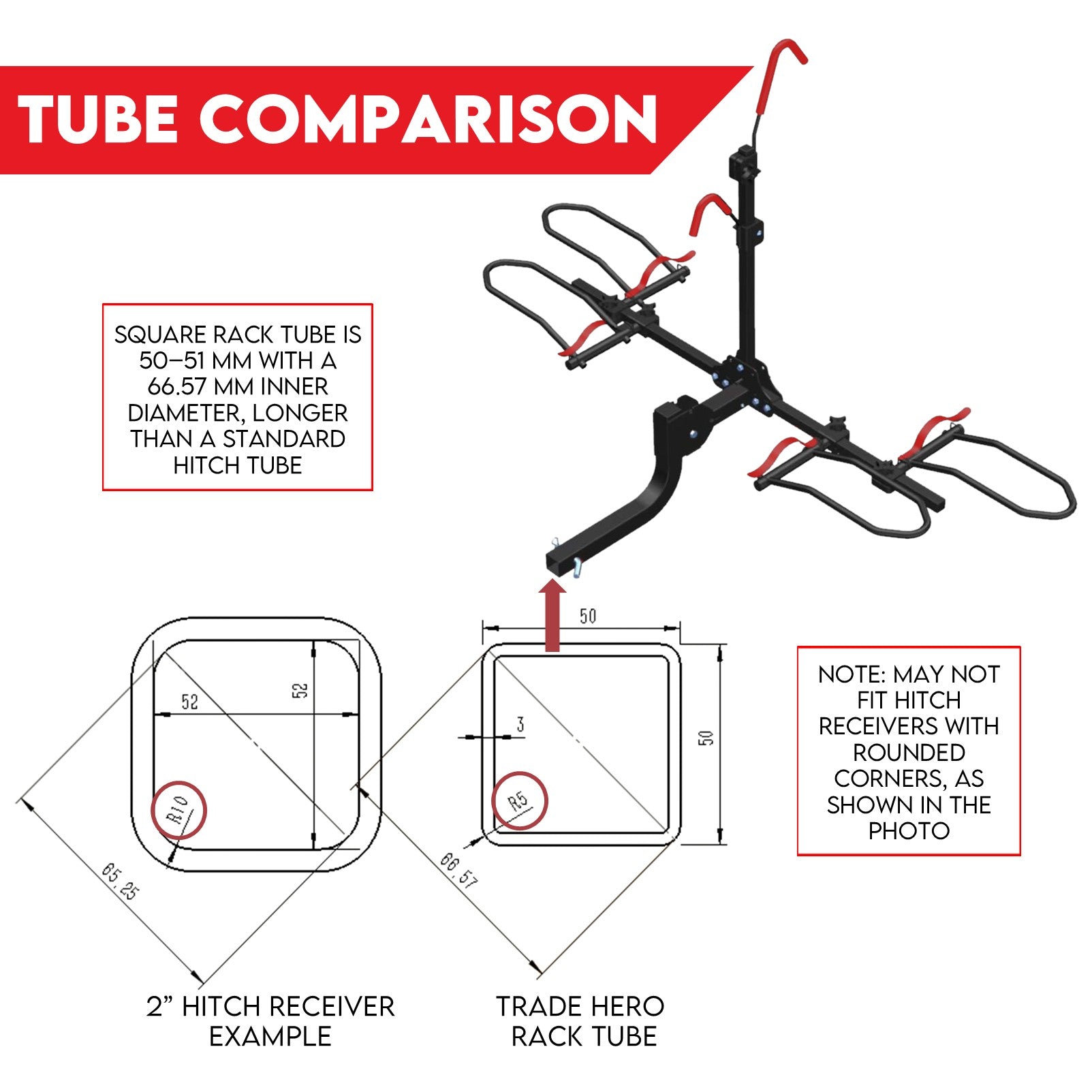 2 E Bike Platform Rack Rear Vehicle Car Carrier Bicycle Holder Hitch Receiver Foldable V379-EBKCARBC20