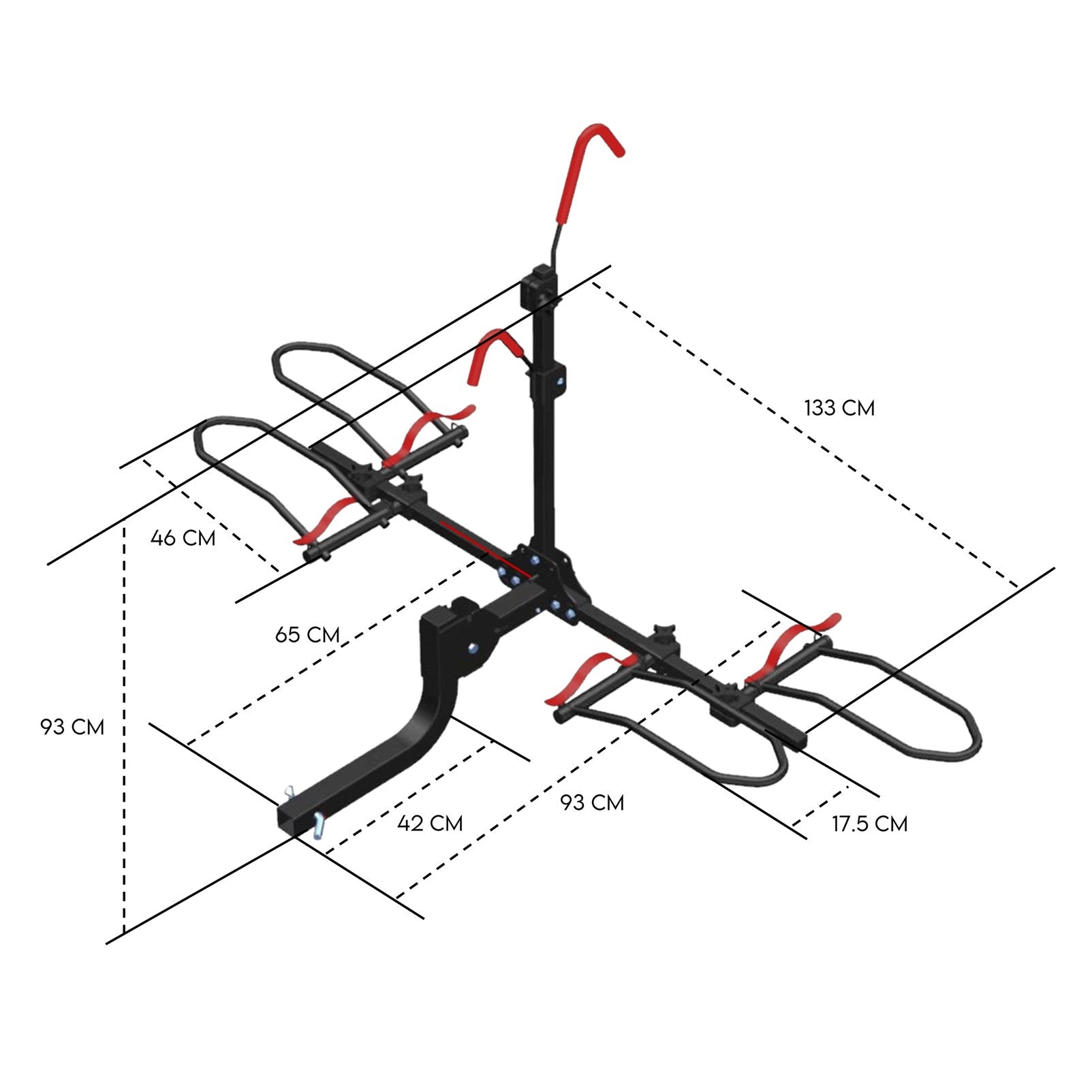 2 Bike Rack for Car SUV Rear Bicycle Holder Carrier Hitch Mount Platform Holder V379-EBKCARBC200801