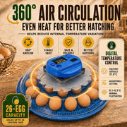 26 Egg Hatching Incubator Machine Automatic Turning Digital LED Chicken Duck