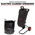 2500W Electric Garden Mulcher Shredder Portable Wood Chipper on Wheels w/ bag V379-ELCTRCHP02